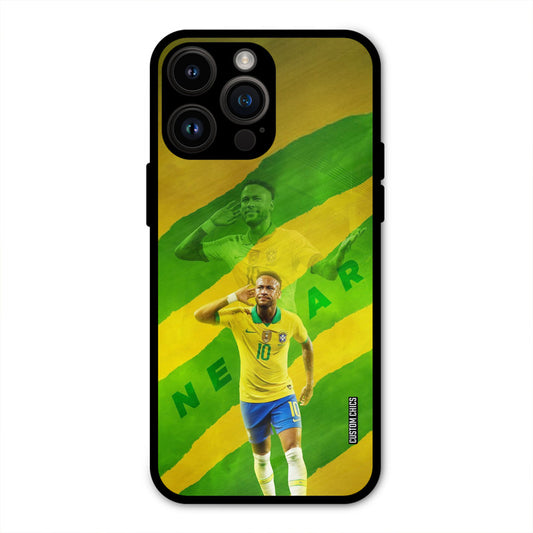 Green Yellow Neymar  iPhone 14 Pro Max Mobile Back Cover - Sports PrintShield Case