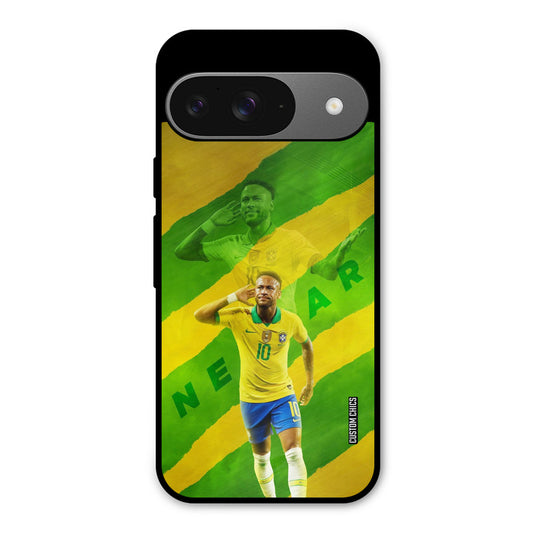 Green Yellow Neymar Google Pixel 9 Mobile Back Cover - Sports PrintShield Case