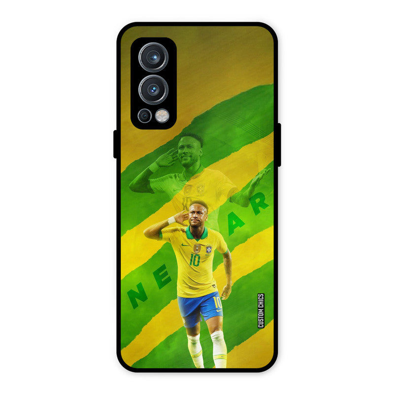 Green Yellow Neymar OnePlus Nord 2 5G Mobile Back Cover - Sports PrintShield Case