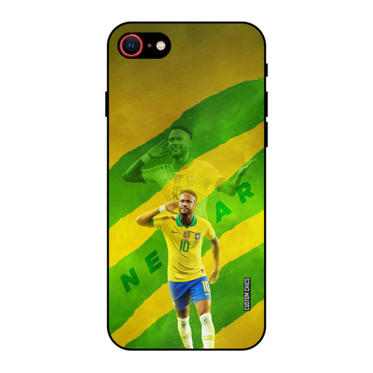 Green Yellow Neymar iPhone SE 2020 Mobile Back Cover - Sports PrintShield Case