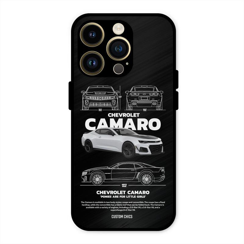 Grey Camaro iPhone 14 Pro Mobile Back Cover - Car&Bike PrintShield Case