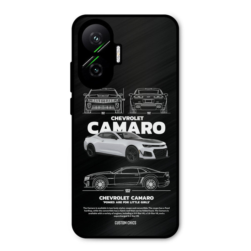Grey Camaro Poco F7 5G Mobile Back Cover - Car&Bike PrintShield Case