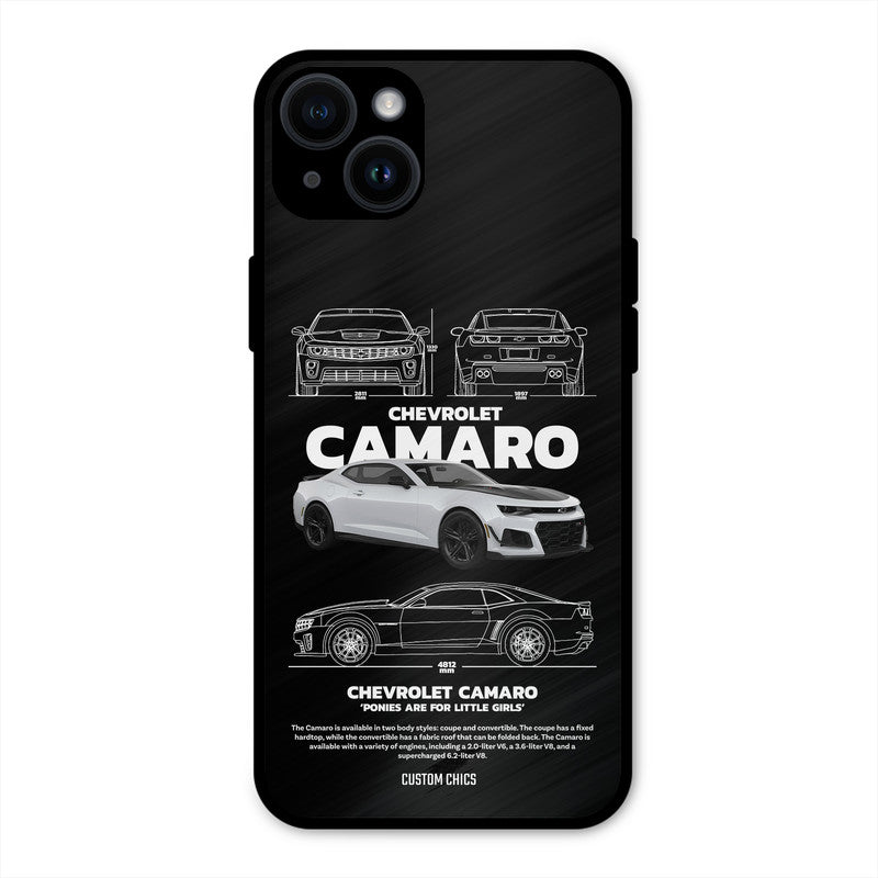 Grey Camaro iPhone 14 Plus Mobile Back Cover - Car&Bike PrintShield Case