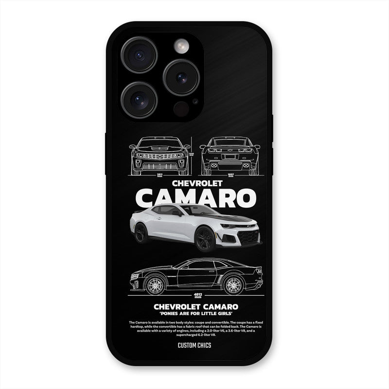 Grey Camaro iPhone 15 Pro Mobile Back Cover - Car&Bike PrintShield Case