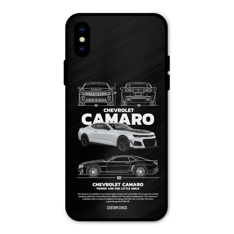 Grey Camaro iPhone X Mobile Back Cover - Car&Bike PrintShield Case