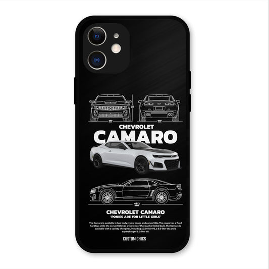 Grey Camaro iPhone 12 Mobile Back Cover - Car&Bike PrintShield Case