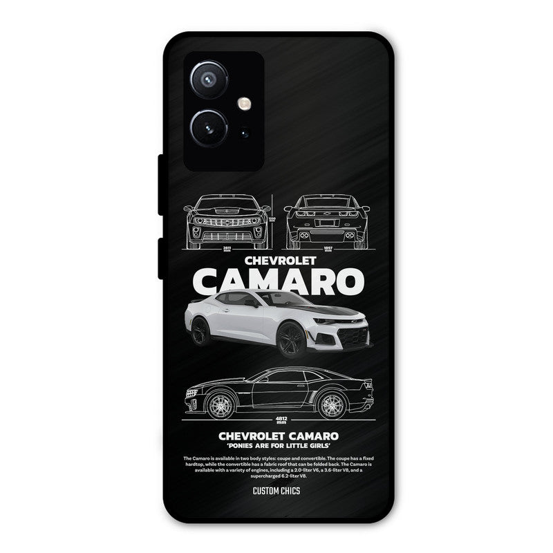 Grey Camaro Vivo Y75 5G Mobile Back Cover - Car&Bike PrintShield Case