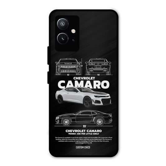 Grey Camaro Vivo Y75 5G Mobile Back Cover - Car&Bike PrintShield Case
