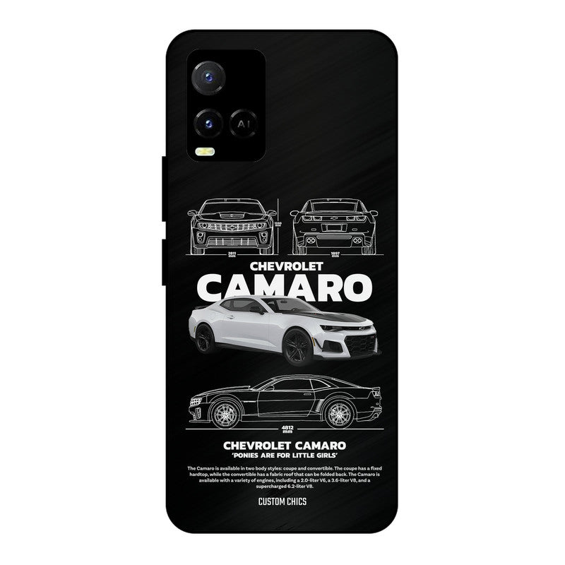 Grey Camaro Vivo Y33s Mobile Back Cover - Car&Bike PrintShield Case