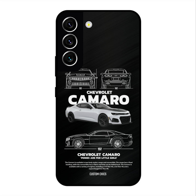 Grey Camaro Samsung Galaxy S22 Mobile Back Cover - Car&Bike PrintShield Case