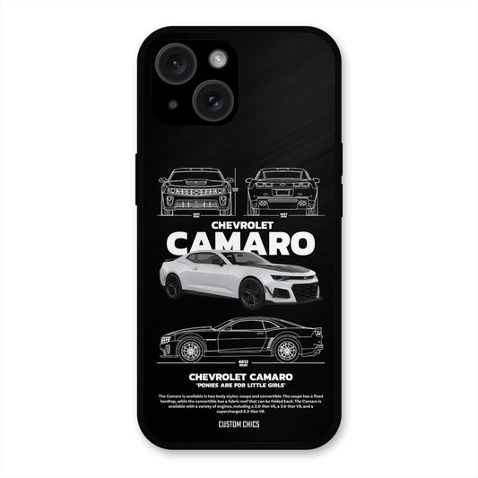 Grey Camaro iPhone 15 Plus Mobile Back Cover - Car&Bike PrintShield Case