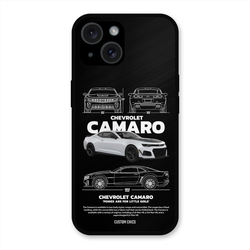 Grey Camaro iPhone 15 Mobile Back Cover - Car&Bike PrintShield Case