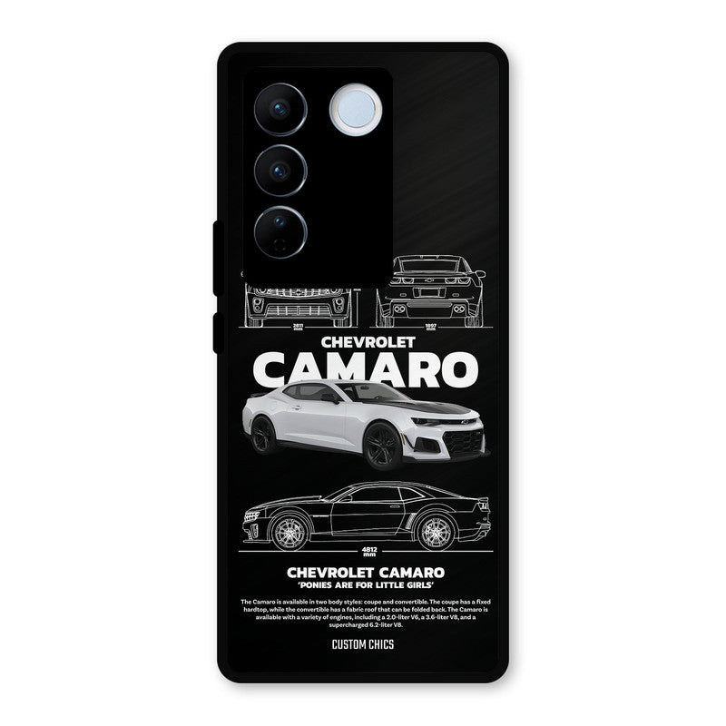 Grey Camaro Vivo V27 Pro Mobile Back Cover - Car&Bike PrintShield Case