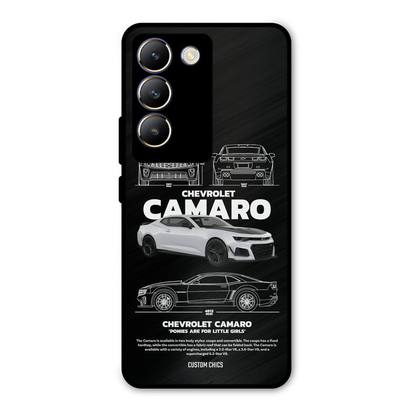 Grey Camaro Vivo Y200e Mobile Back Cover - Car&Bike PrintShield Case