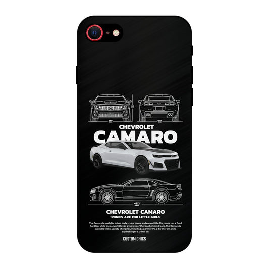 Grey Camaro iPhone SE 2020 Mobile Back Cover - Car&Bike PrintShield Case