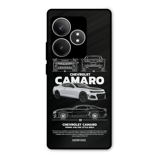 Grey Camaro Realme GT 6T Mobile Back Cover - Car&Bike PrintShield Case