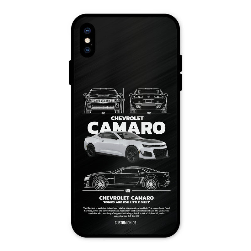 Grey Camaro iPhone XS Max Mobile Back Cover - Car&Bike PrintShield Case