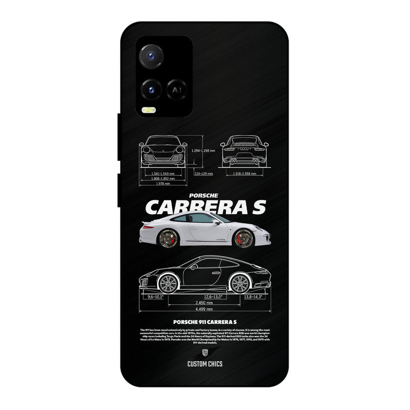 Grey Carrera Vivo Y33s Mobile Back Cover - Car&Bike PrintShield Case