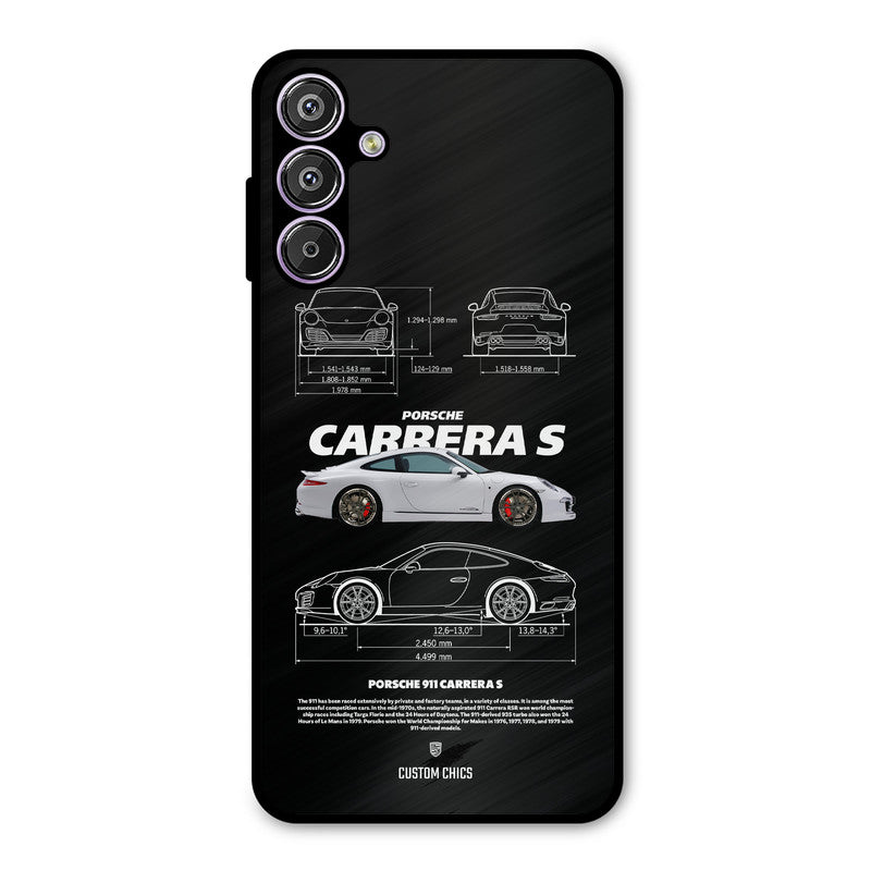 Grey Carrera Samsung Galaxy M15 Mobile Back Cover - Car&Bike PrintShield Case