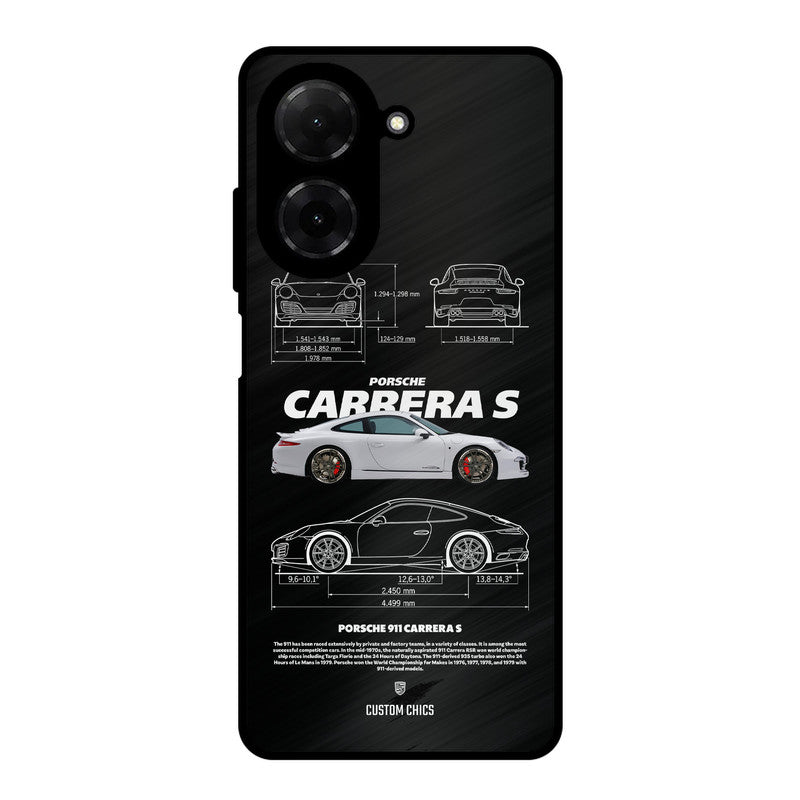 Grey Carrera Poco C71 Mobile Back Cover - Car&Bike PrintShield Case