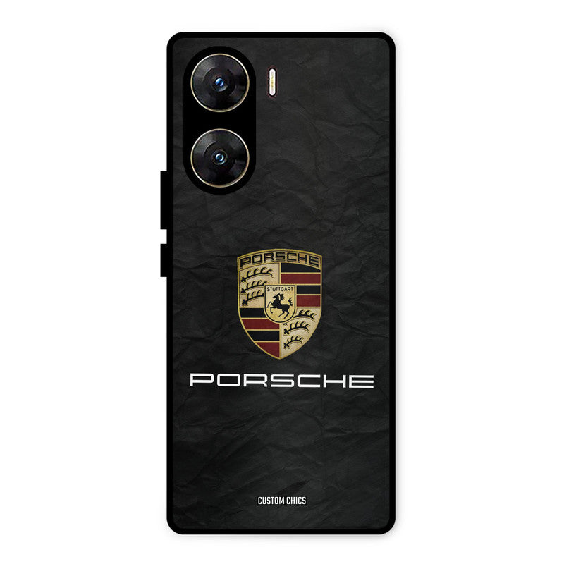 Grey Porsche Vivo V29e Mobile Back Cover - Car&Bike PrintShield Case