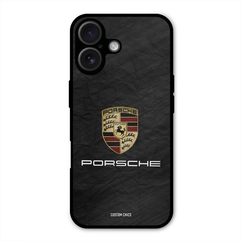Grey Porsche iPhone 16 Plus Mobile Back Cover - Car&Bike PrintShield Case