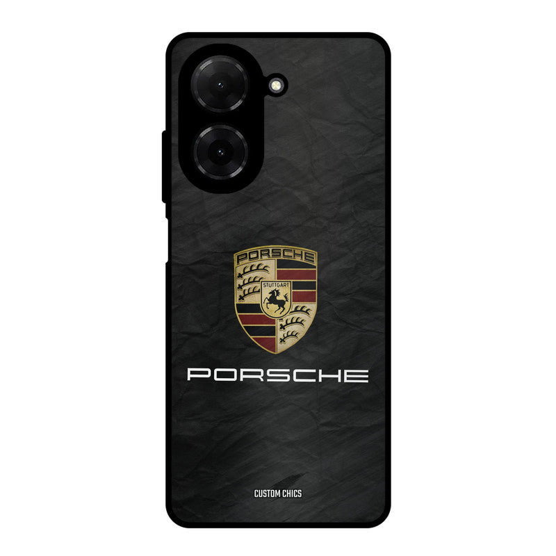 Grey Porsche Poco C71 Mobile Back Cover - Car&Bike PrintShield Case