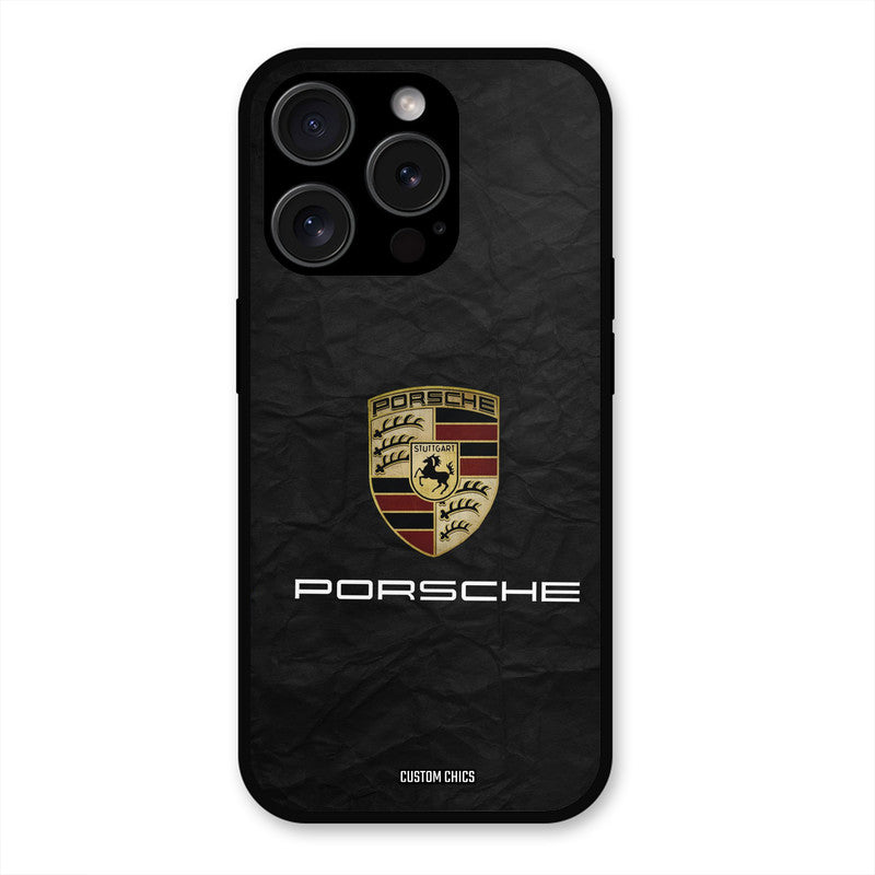 Grey Porsche iPhone 15 Pro Mobile Back Cover - Car&Bike PrintShield Case