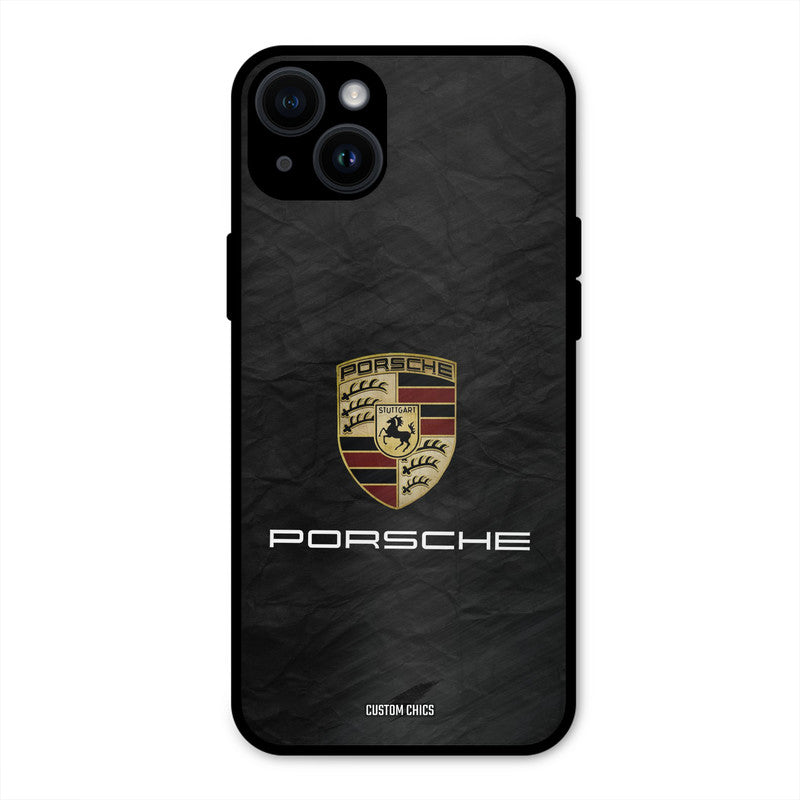 Grey Porsche iPhone 14 Plus Mobile Back Cover - Car&Bike PrintShield Case