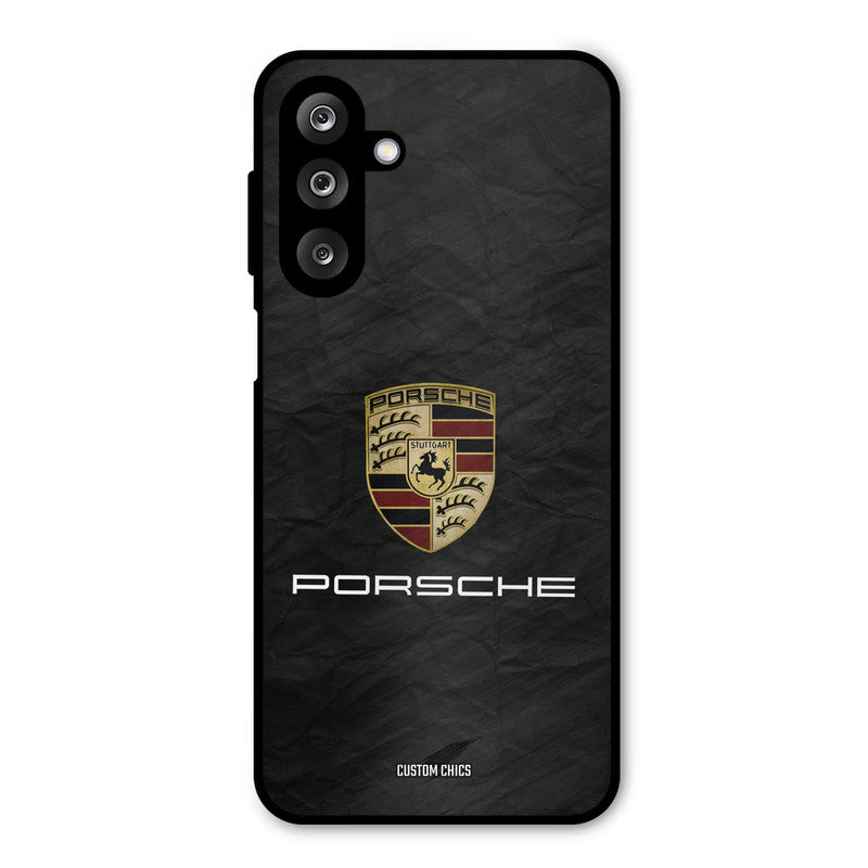 Grey Porsche Samsung Galaxy M36 Mobile Back Cover - Car&Bike PrintShield Case