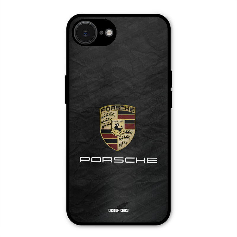 Grey Porsche iPhone 16e Mobile Back Cover - Car&Bike PrintShield Case