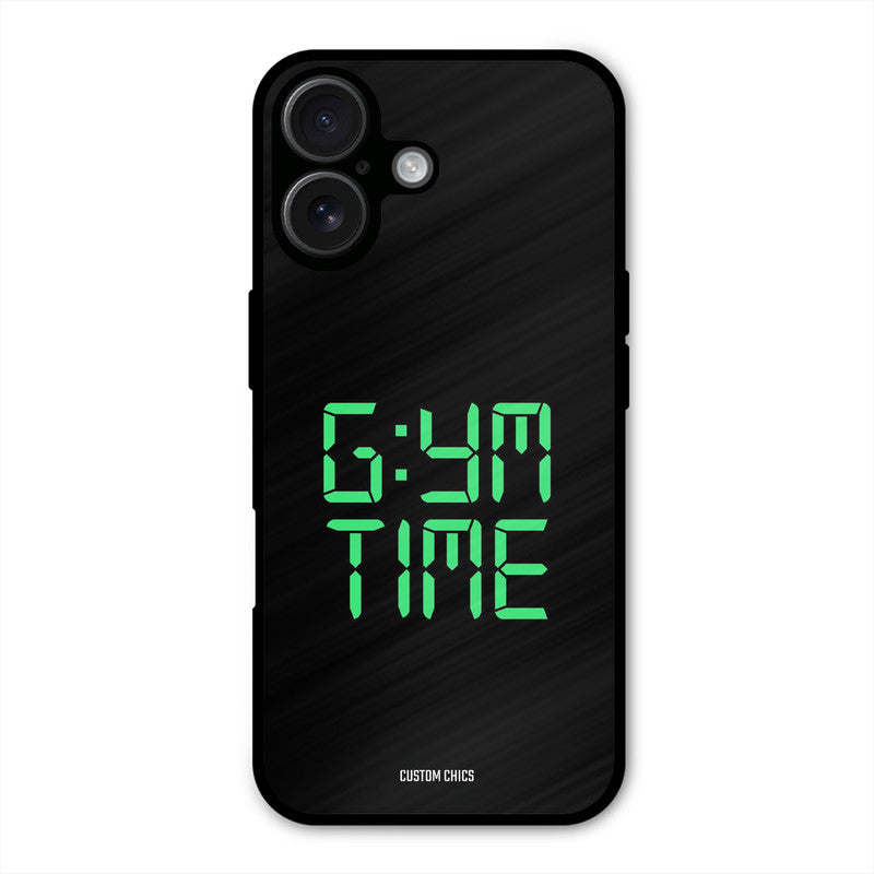 Gym Time iPhone 16 Plus Mobile Back Cover - Typography PrintShield Case