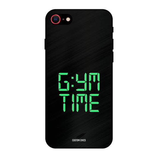 Gym Time iPhone SE 2020 Mobile Back Cover - Typography PrintShield Case