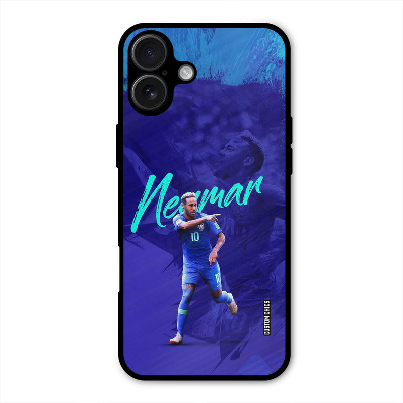 Happy Neymar  iPhone 16 Plus Mobile Back Cover - Sports PrintShield Case