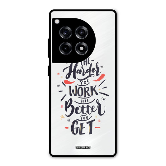 Harder Work OnePlus 12R Mobile Back Cover - Typography PrintShield Case