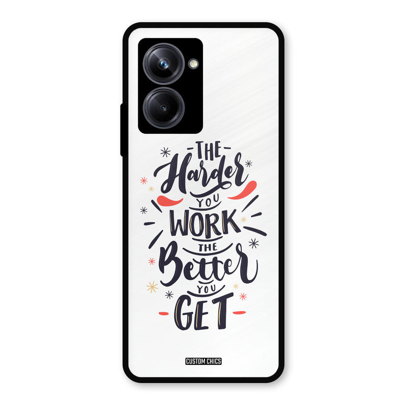 Harder Work Realme 10 Pro Mobile Back Cover - Typography PrintShield Case