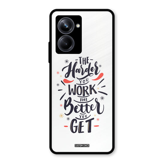 Harder Work Realme 10 Pro Mobile Back Cover - Typography PrintShield Case
