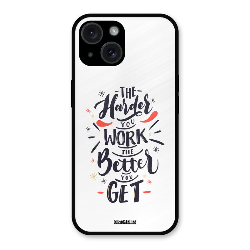 Harder Work iPhone 15 Mobile Back Cover - Typography PrintShield Case