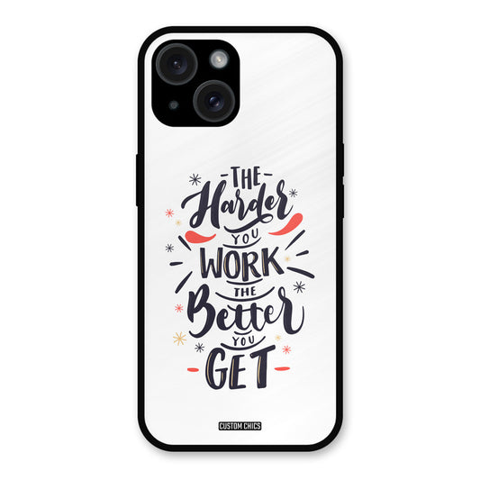 Harder Work iPhone 15 Mobile Back Cover - Typography PrintShield Case