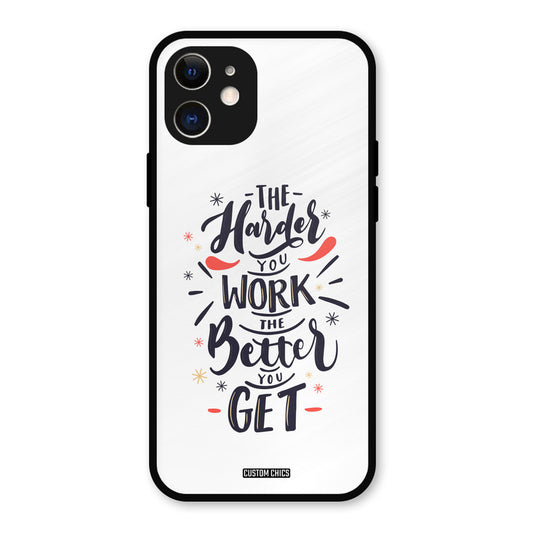 Harder Work iPhone 12 Mobile Back Cover - Typography PrintShield Case
