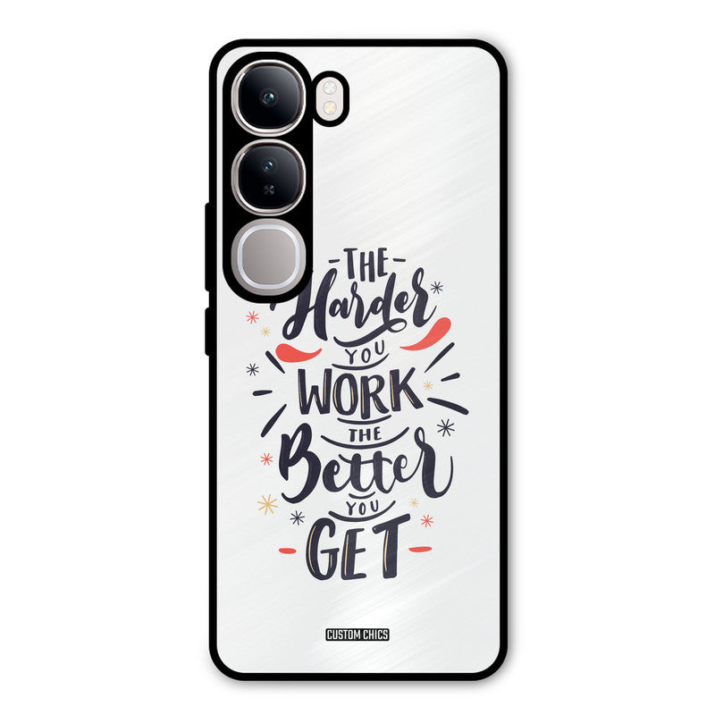 Harder Work Vivo Y300 Mobile Back Cover - Typography PrintShield Case