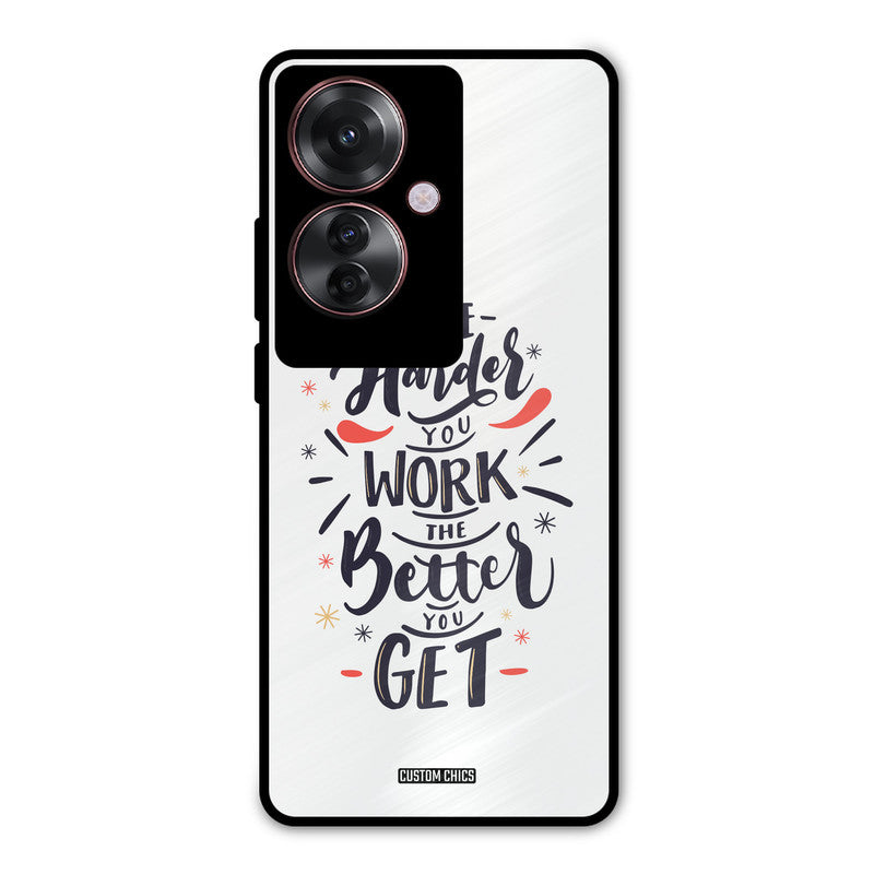 Harder Work Oppo F25 Pro Mobile Back Cover - Typography PrintShield Case
