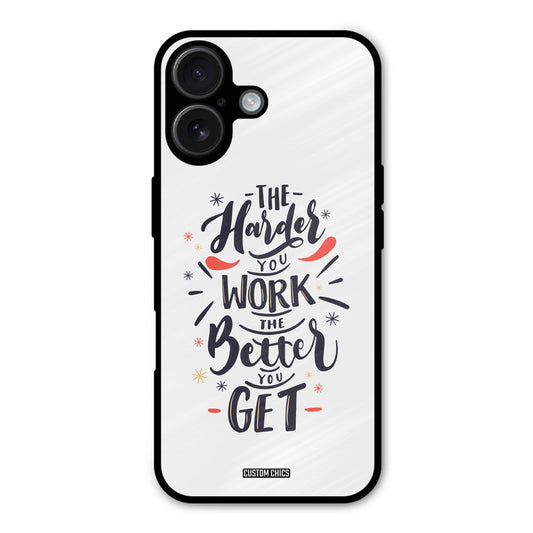 Harder Work iPhone 16 Plus Mobile Back Cover - Typography PrintShield Case