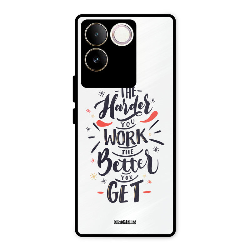 Harder Work Vivo T2 Pro Mobile Back Cover - Typography PrintShield Case