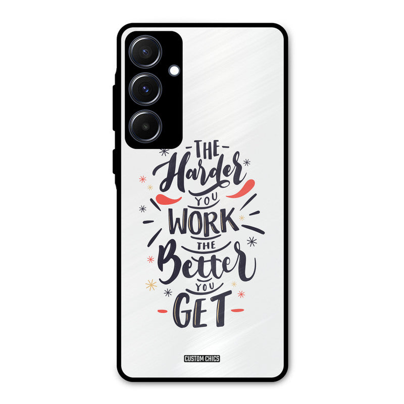 Harder Work Samsung Galaxy A55 5G Mobile Back Cover - Typography PrintShield Case