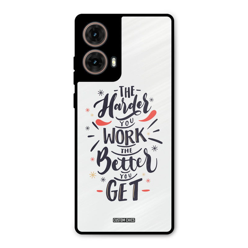Harder Work Moto G85 Mobile Back Cover - Typography PrintShield Case