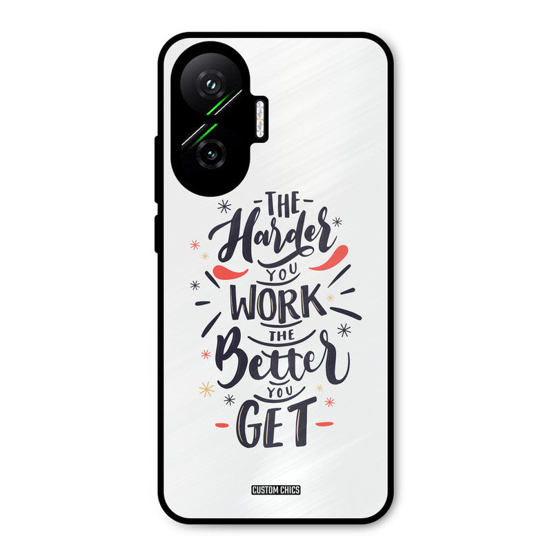 Harder Work Poco F7 5G Mobile Back Cover - Typography PrintShield Case