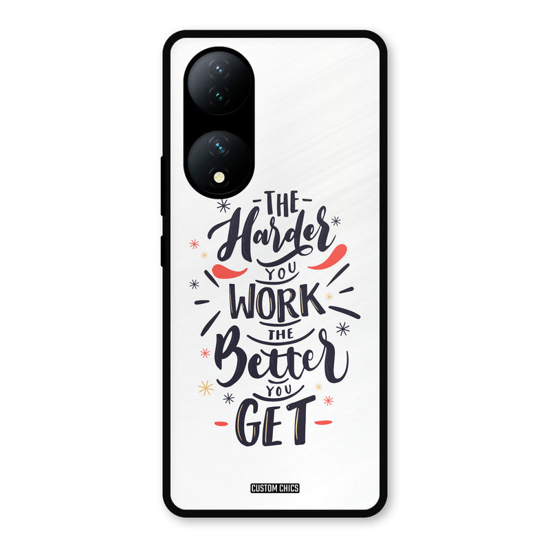 Harder Work Vivo Y100 Mobile Back Cover - Typography PrintShield Case