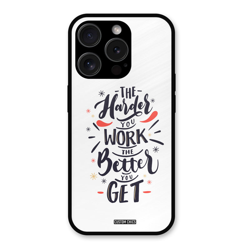 Harder Work iPhone 15 Pro Max Mobile Back Cover - Typography PrintShield Case