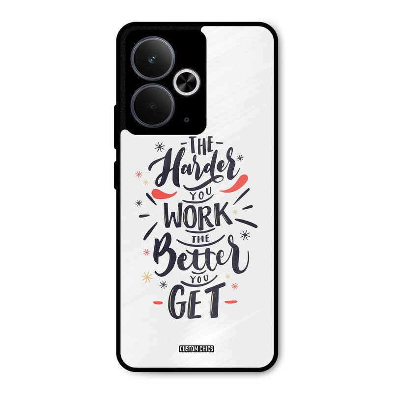 Harder Work Realme 14T Mobile Back Cover - Typography PrintShield Case
